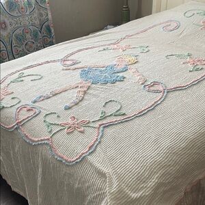 Vintage Chenille Ballerina coverlet